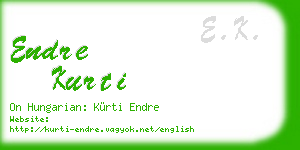 endre kurti business card