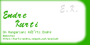 endre kurti business card